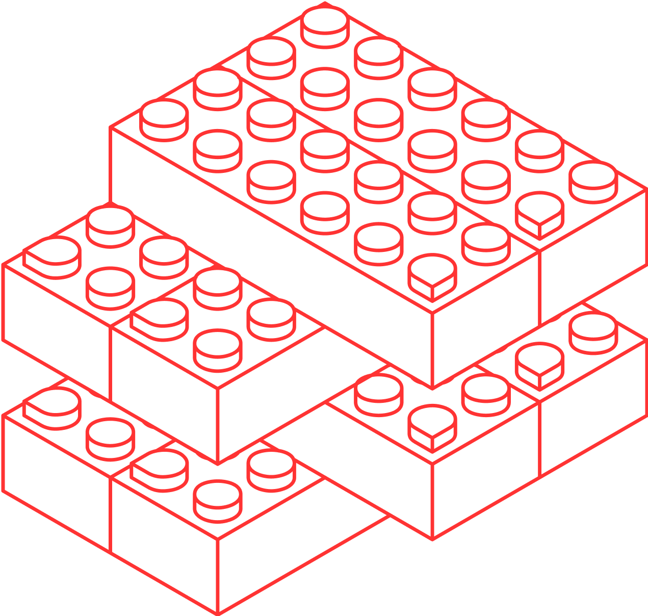 Lego bricks stacked on each other